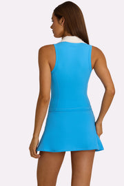 Oh Polly Bo+Tee Soft Active Collared Tank Top débardeur bleu électrique