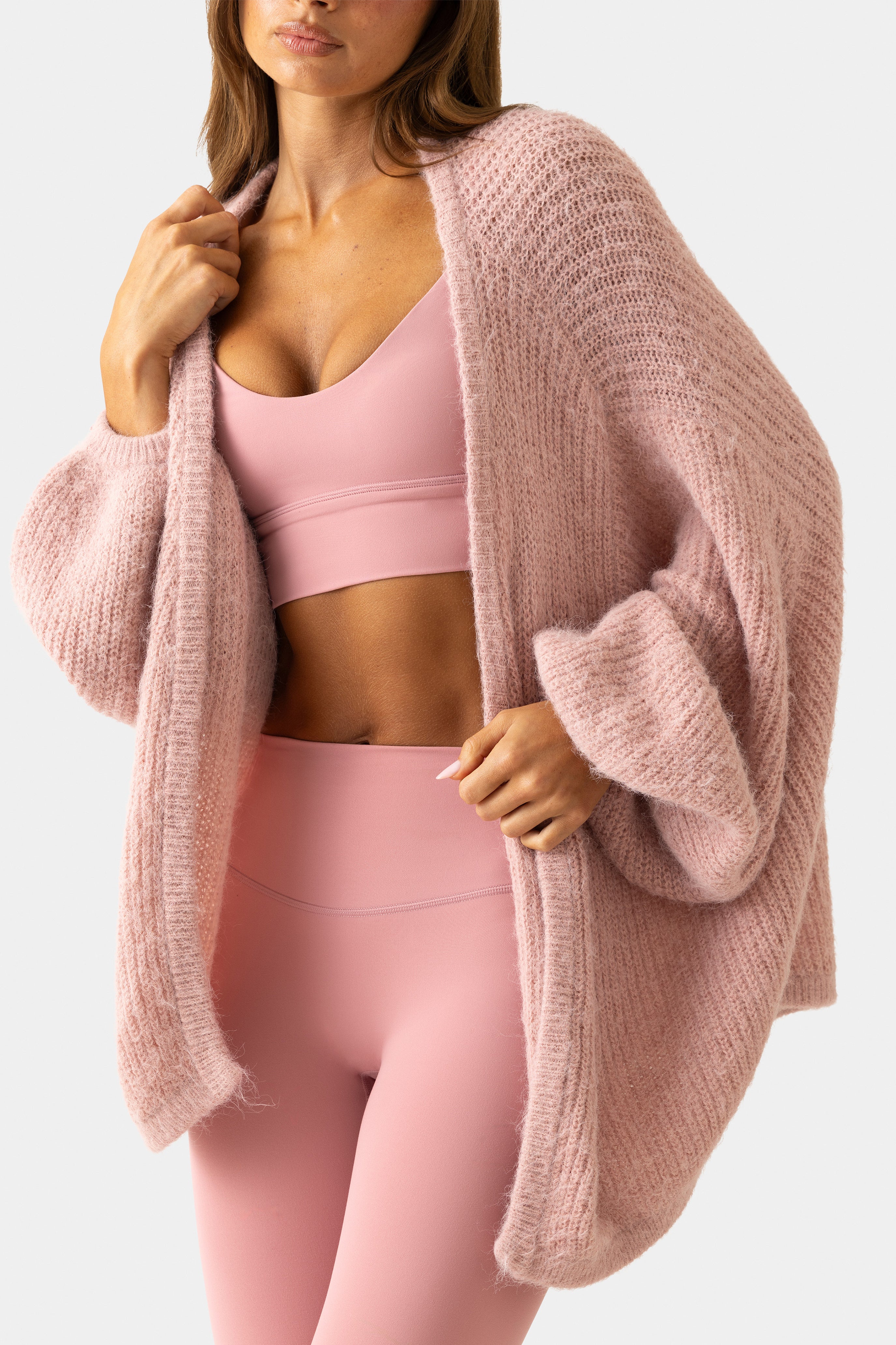 Oh Polly Bo+Tee gilet maille douce rose ballet S