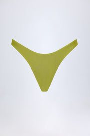 Oh Polly Manea Bas Bikini Vert Olive Jambe Haute Échancré
