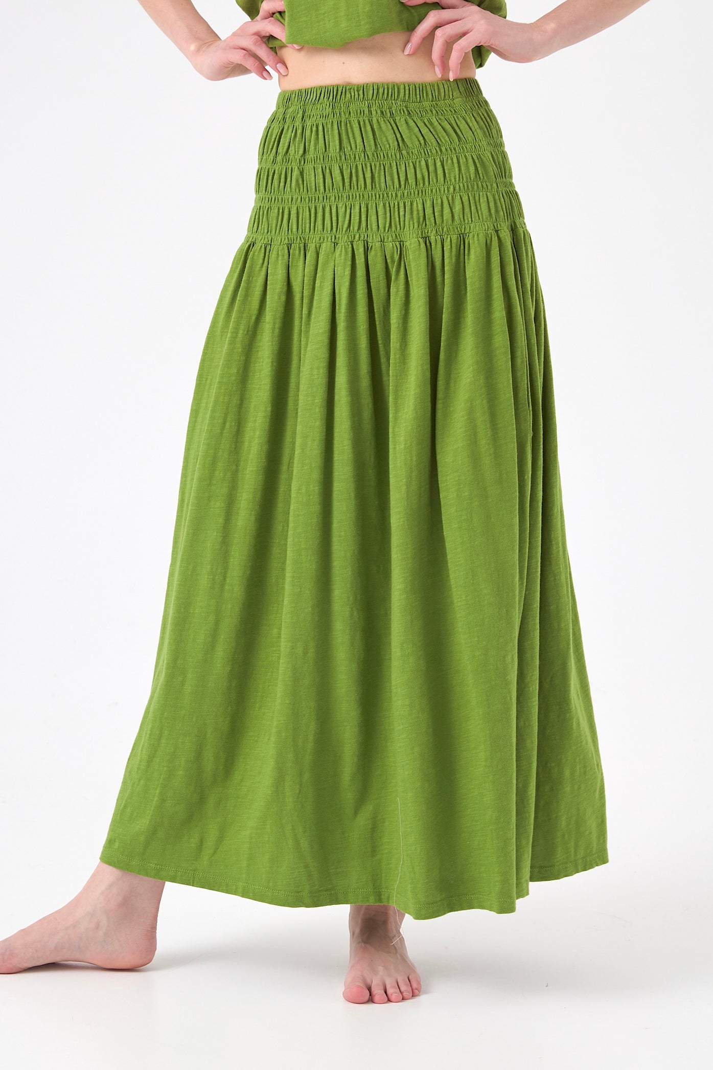 Chicosoleil Wendy jupe longue verte S flanelle coton