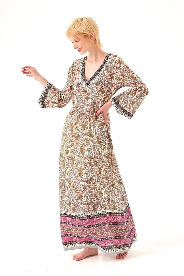 Chicosoleil Monika robe longue rose mandala coton