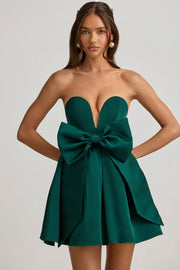 Oh Polly Norina mini robe bustier vert émeraude nœud