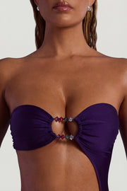 Oh Polly Tulum maillot une pièce bandeau violet foncé
