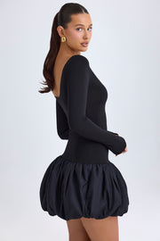 Oh Polly Delphi robe mini noire modal taille basse bubble