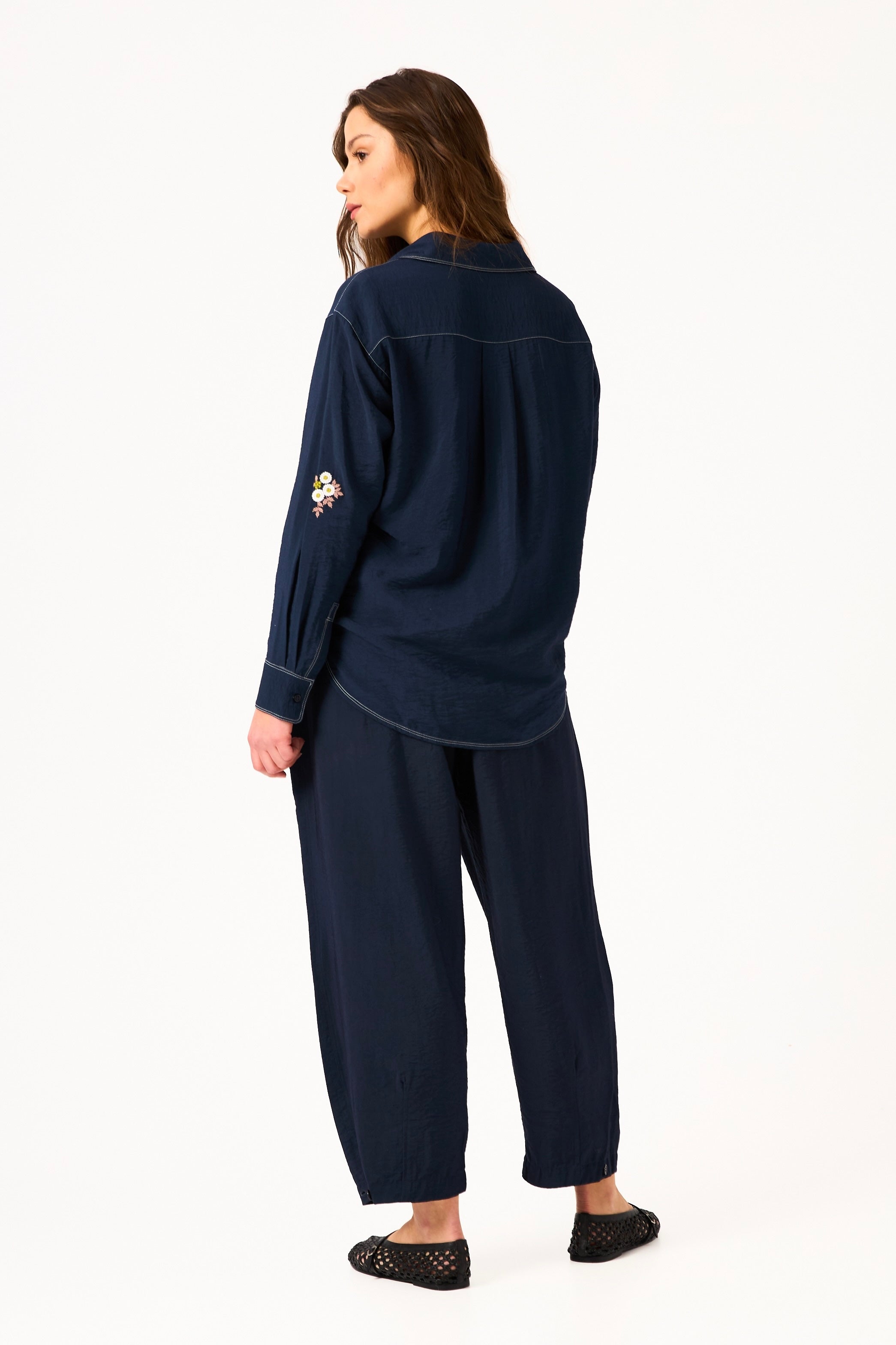 Chicosoleil Aïko pantalon large bleu indigo viscose