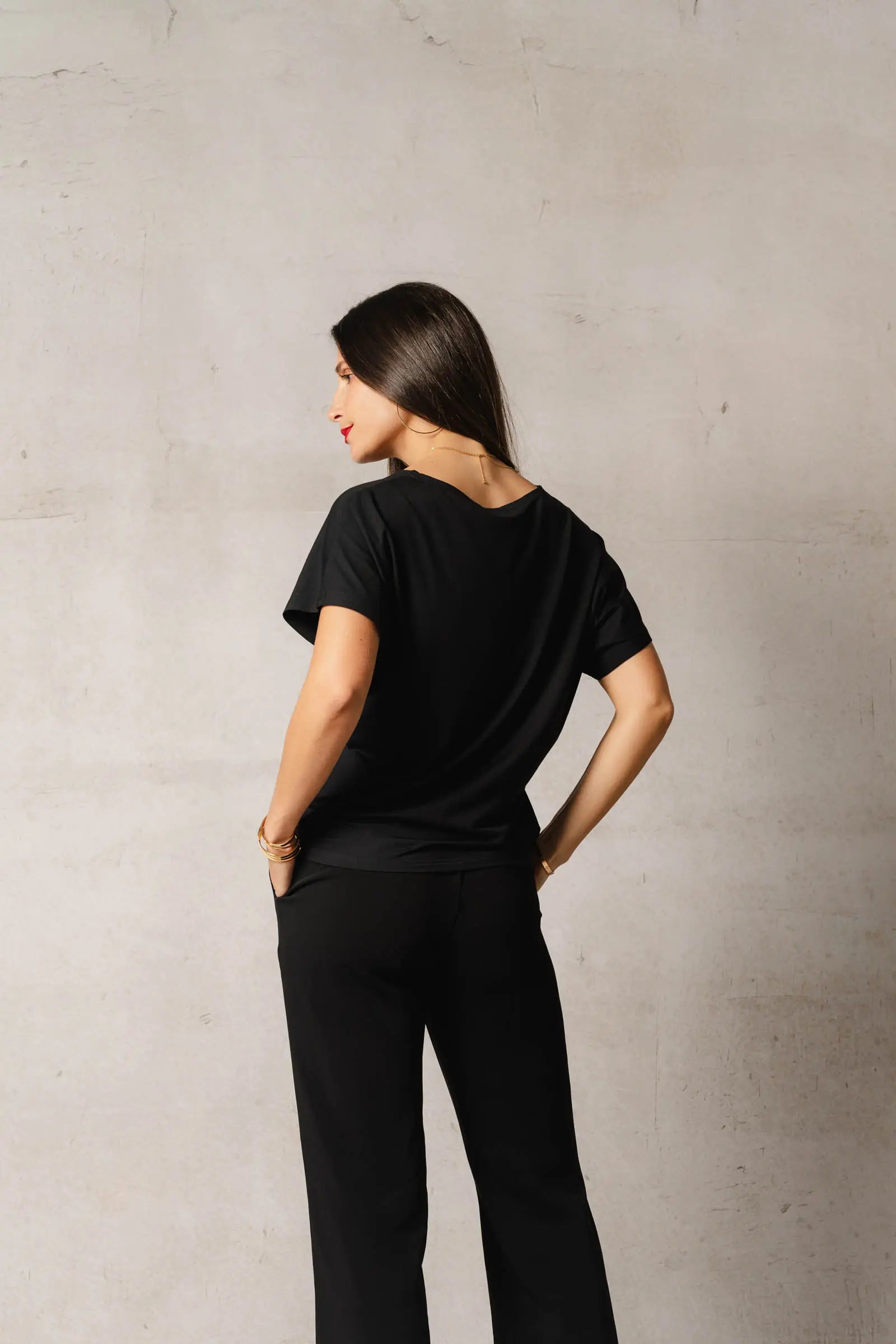Thelma & Rose Siam top chauve-souris bleu marine