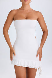 Oh Polly Misa 10174 robe mini blanche bandeau volants