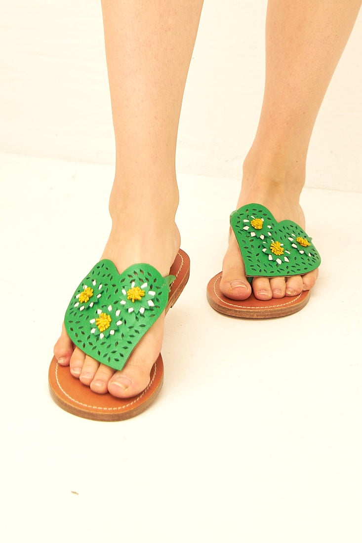 Chicosoleil Love Sandale vert cuir 36-41