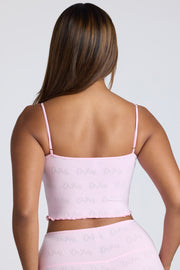 Oh Polly 8324 crop top rose lemonade à bretelles