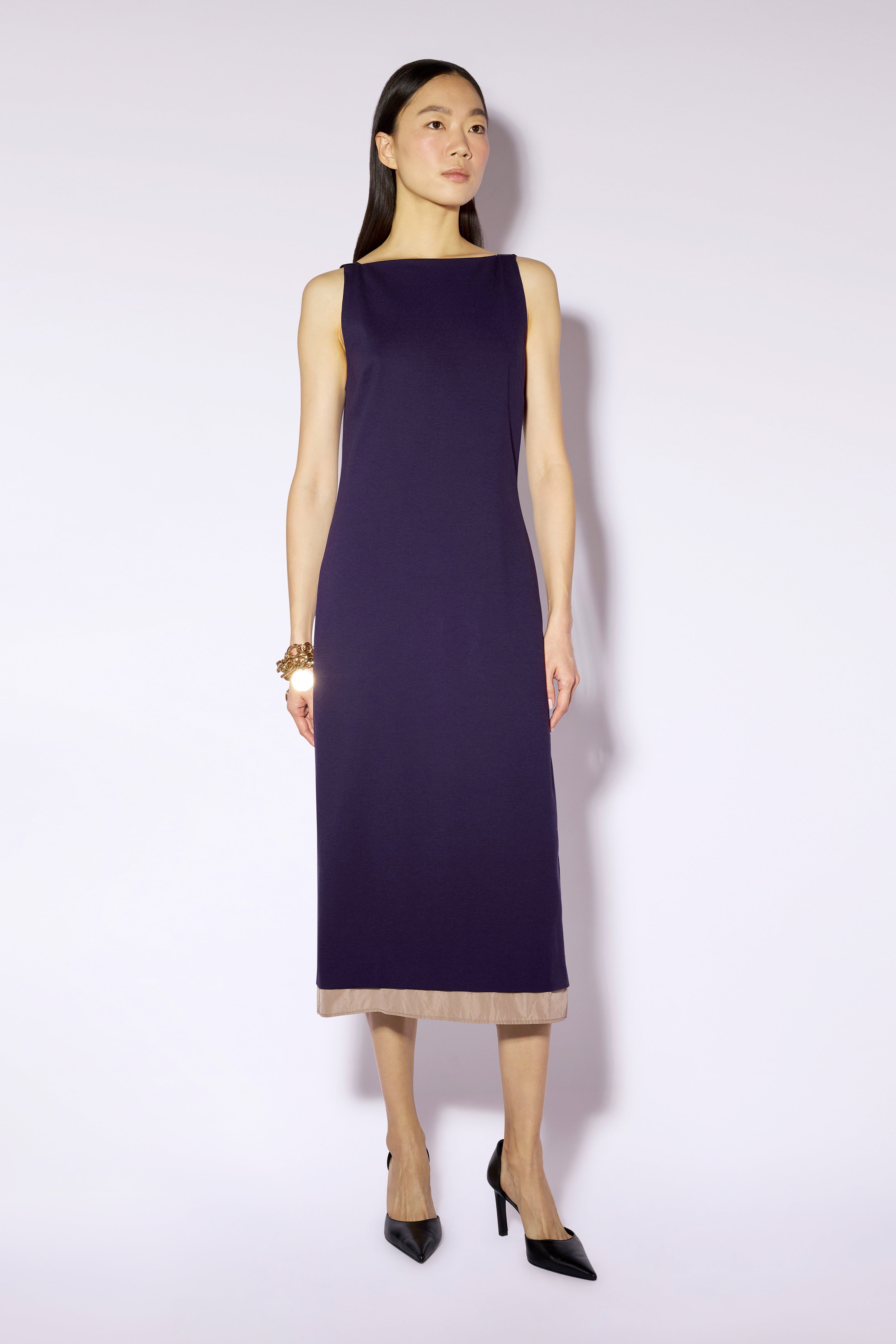 Liviana Conti Abiti Virna robe fourreau mirtillo/sesamo