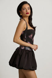 Oh Polly Nanala robe mini halter noir floral bubble lacée