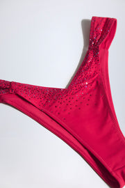 Oh Polly Pacifico bas de bikini rose ruché cheeky