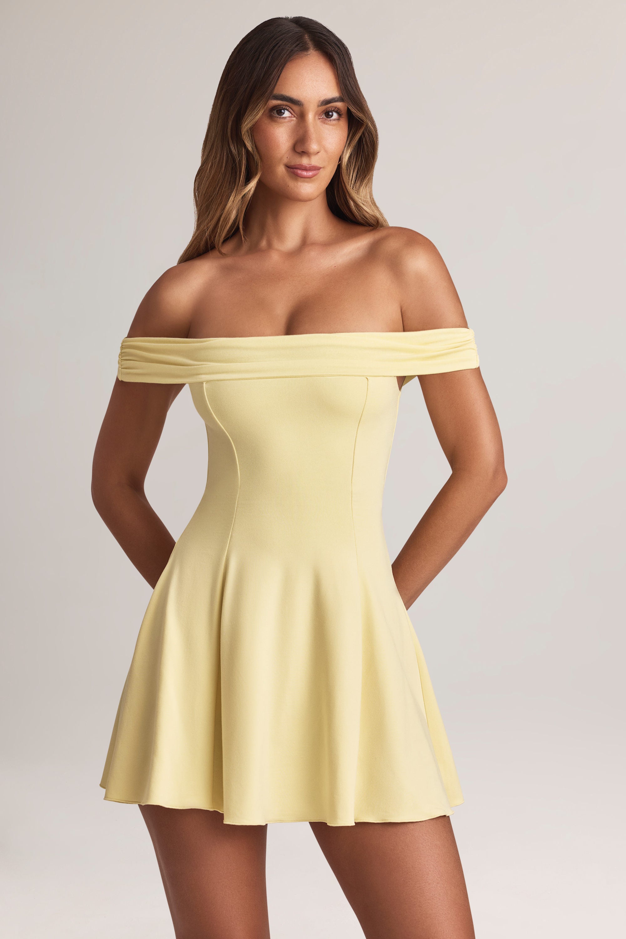 Oh Polly Jaida 14150 mini robe jaune Lemon Sherbet modal