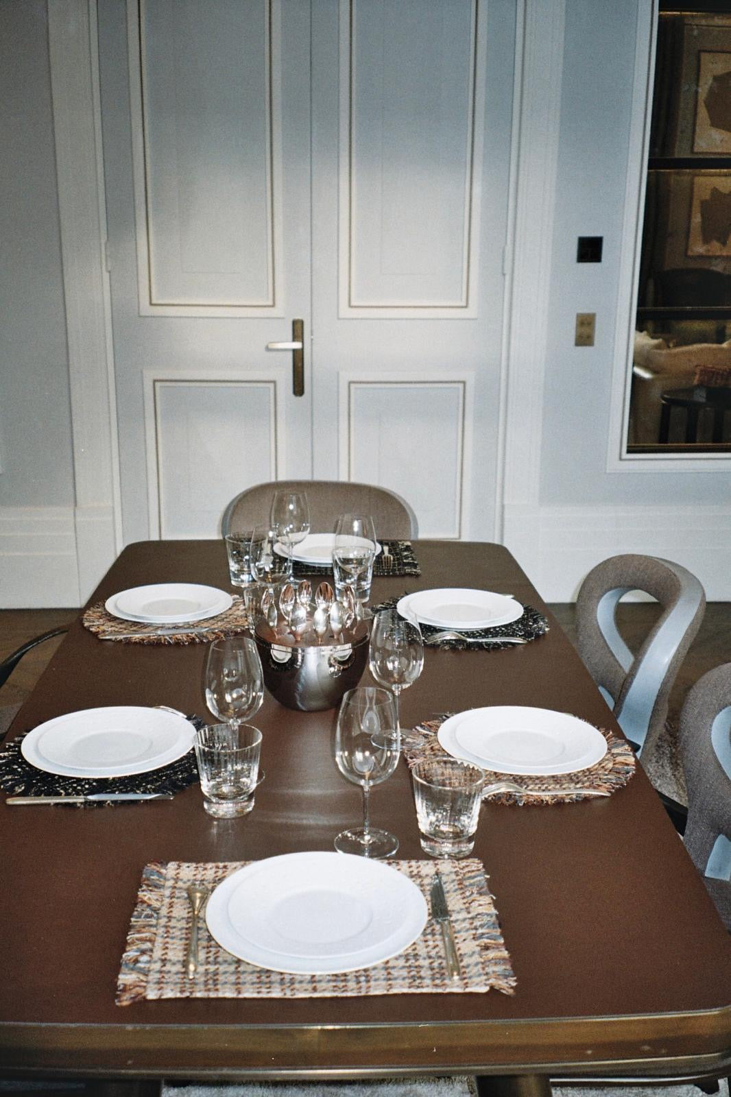 The Ethiquette Round Placemat set table tweed 35cm