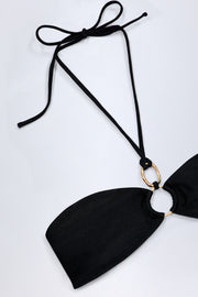 Oh Polly Savai haut bikini noir halter ruché