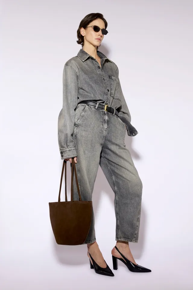 Liviana Conti Sienna veste chemise denim Gris oversize