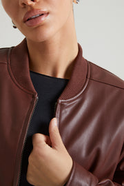 Oh Polly Maple 7508 veste similicuir marron matelassée