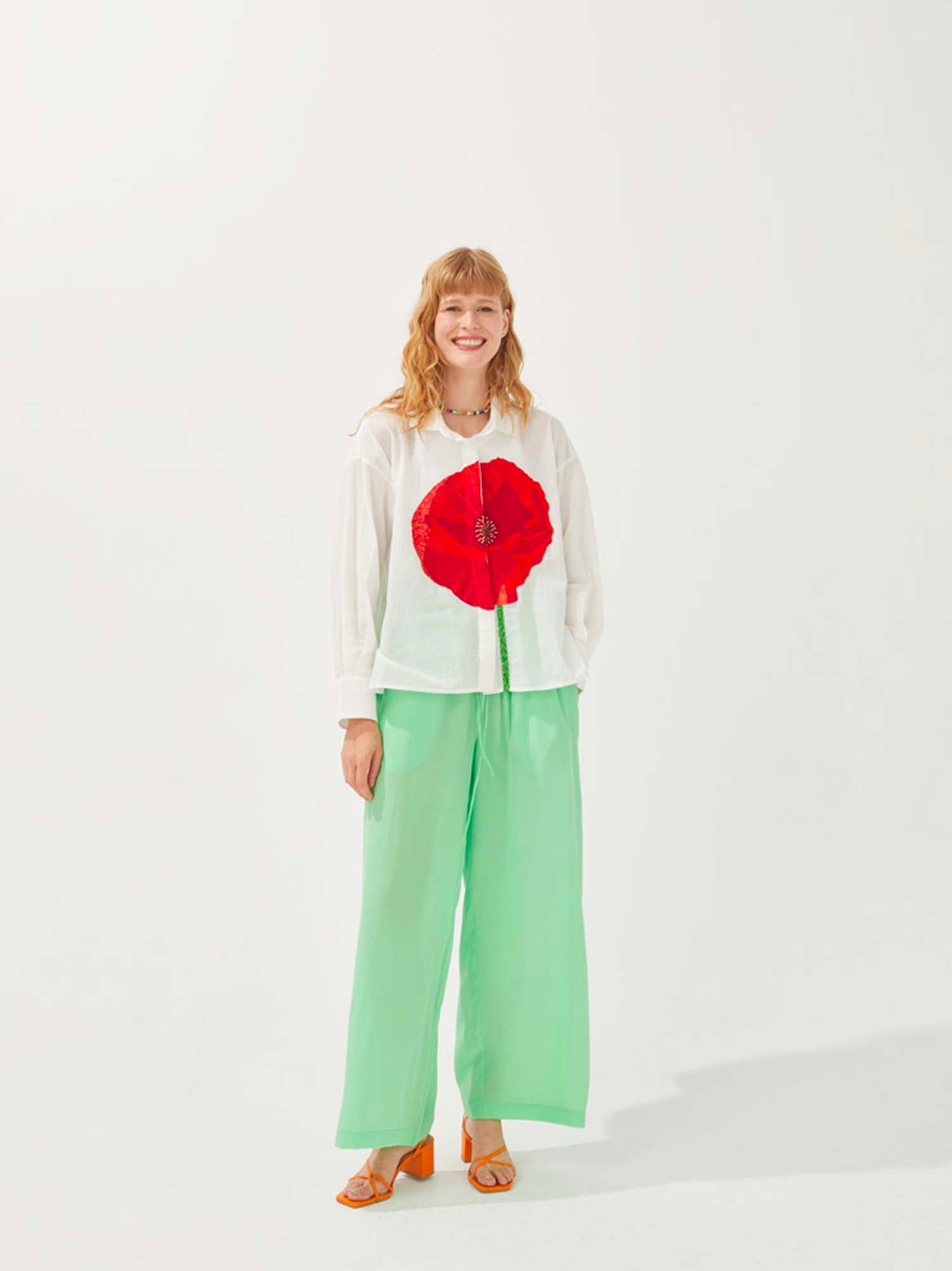 MII Les iconiques chemise Greta Coquelicot chemise coton XS à XL