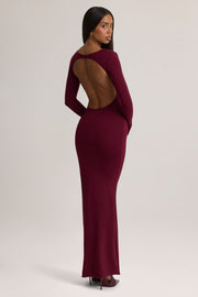 Oh Polly Regine robe longue bordeaux modal dos nu