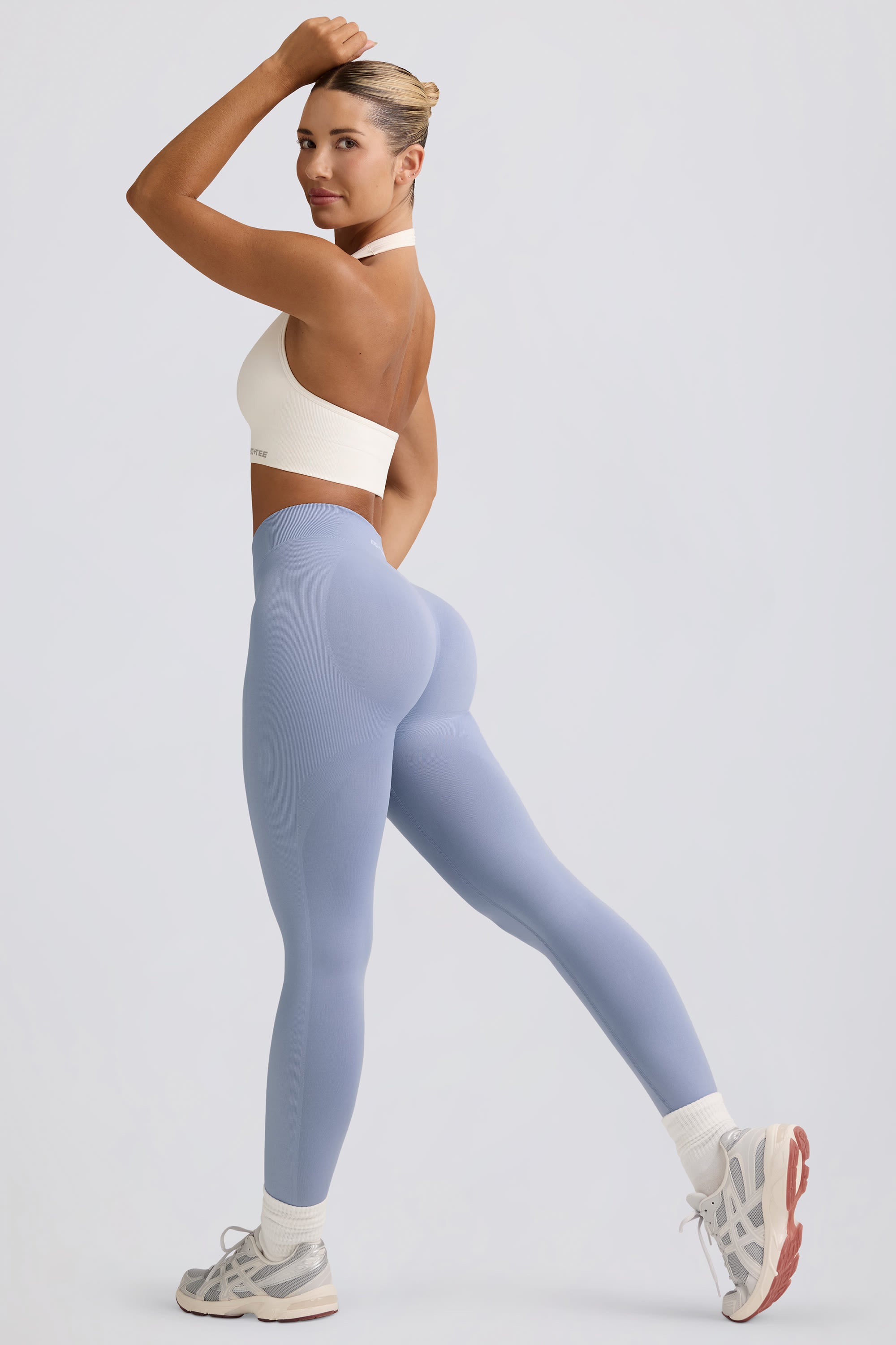 Oh Polly Define Luxe Legging Taille Haute Bleu Gris