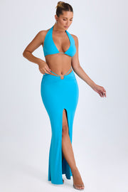 Oh Polly Zweena Jupe Maxi Aqua Blue Fente Anneau