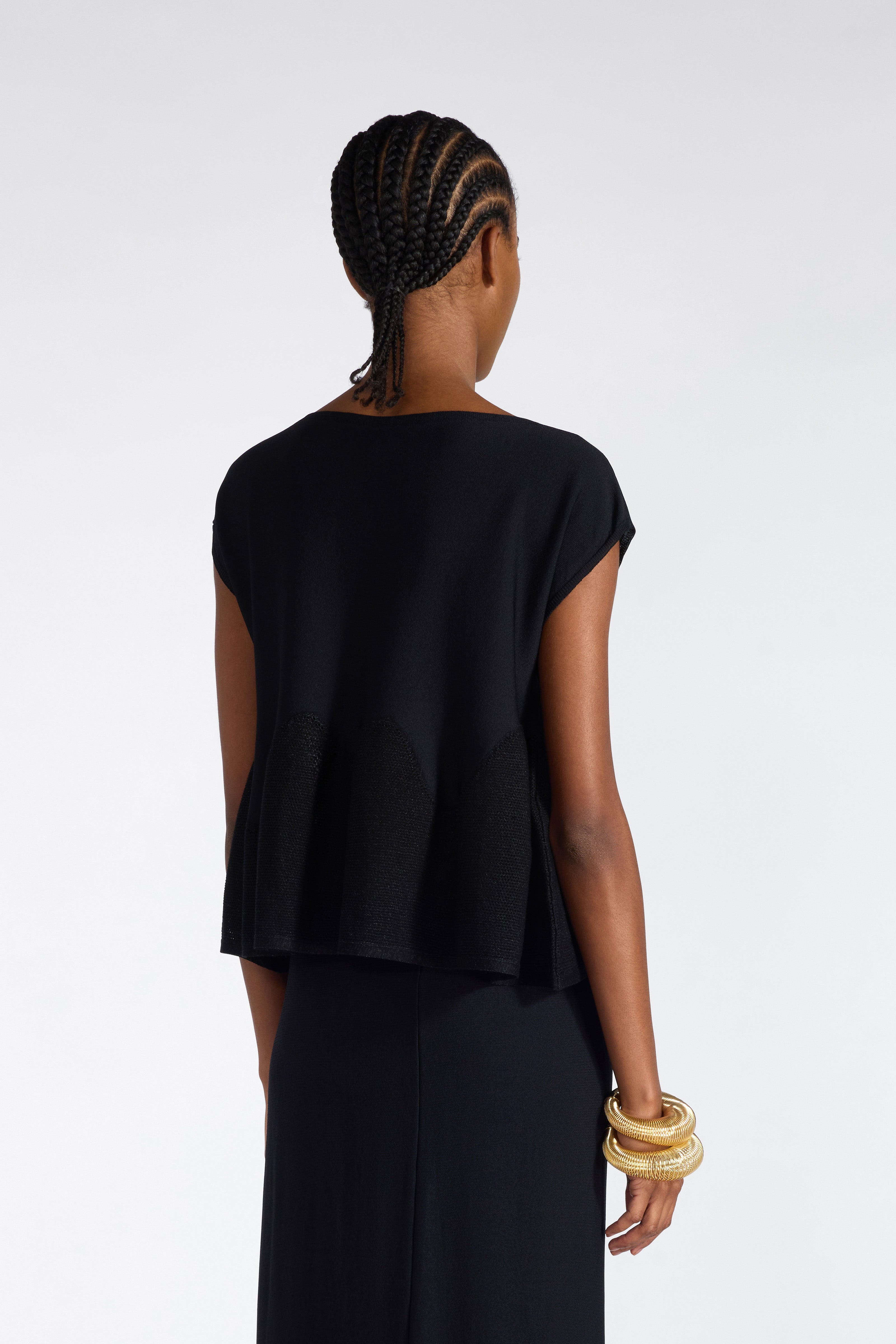 Liviana Conti Estelle top noir dentelle viscose