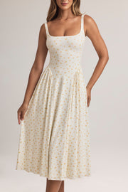 Oh Polly Aireen robe midaxi floral col carré