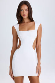 Oh Polly Addison 10431 robe mini blanche dos nu bodycon