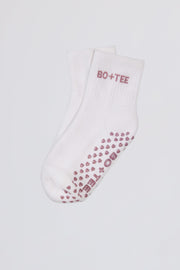 Oh Polly Bo+Tee chaussettes pilates blanches antidérapantes lot de 2