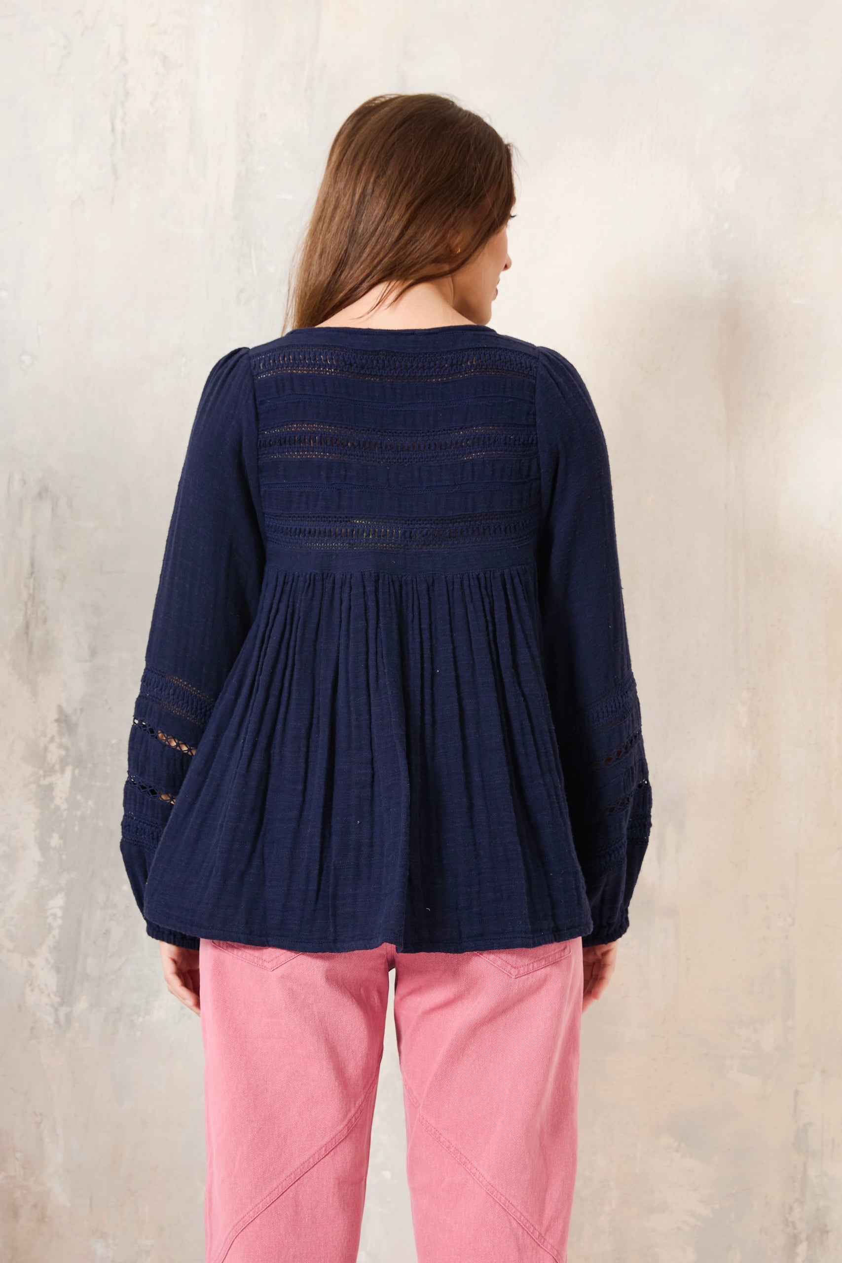 Chicosoleil Soni chemise bleu navy gaze coton