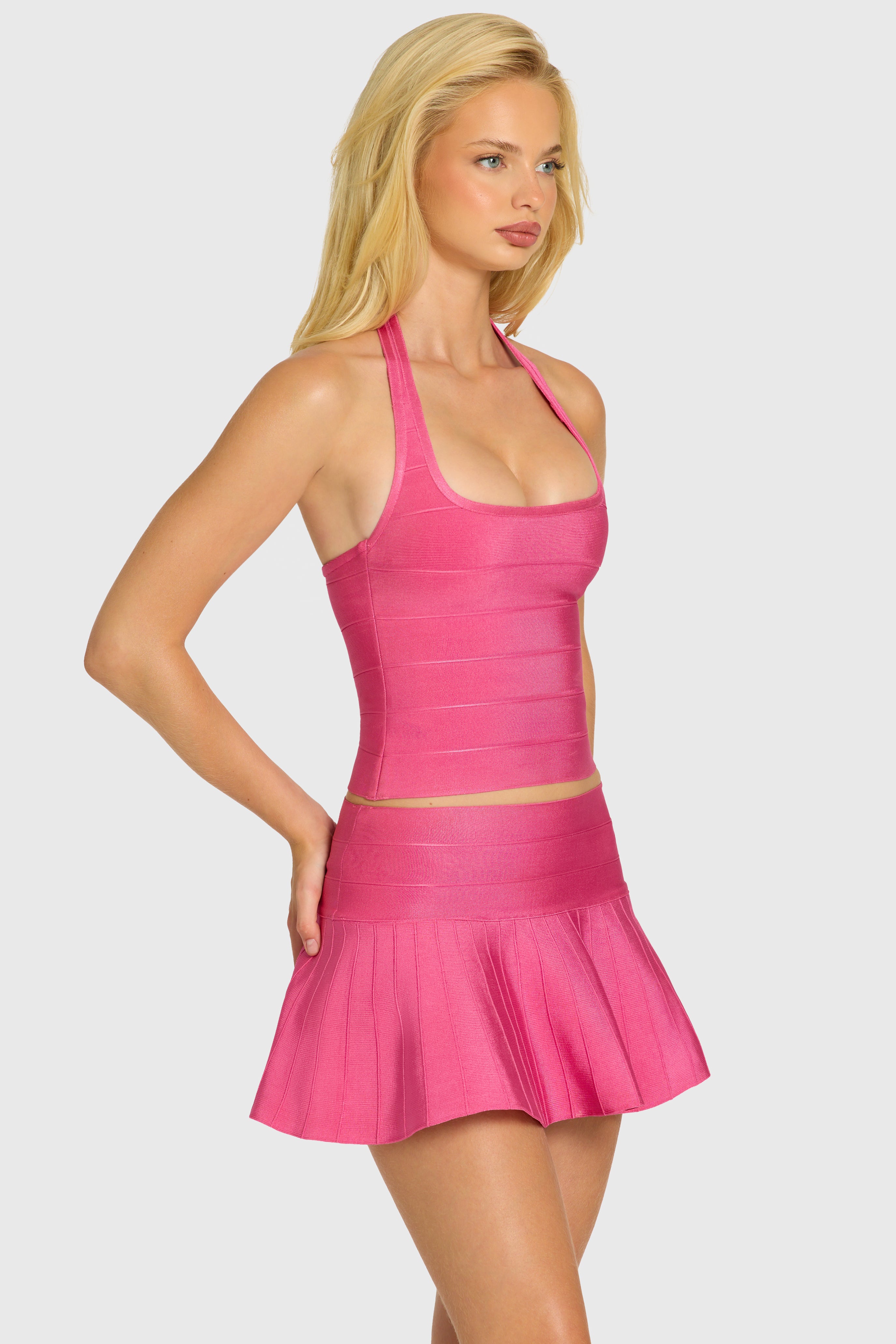 Oh Polly Liyana Haut Bandage Framboise Taille S Moulant