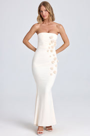 Oh Polly Aveline robe maxi ivoire fleurs sirène