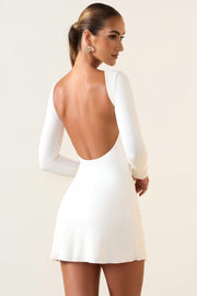 Oh Polly Brenna robe mini blanche dos ouvert modal