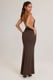 Oh Polly Leire Robe longue marron modal dos nu