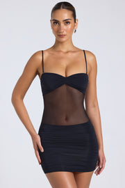 Oh Polly Eislyn mini robe noire ruchée mesh