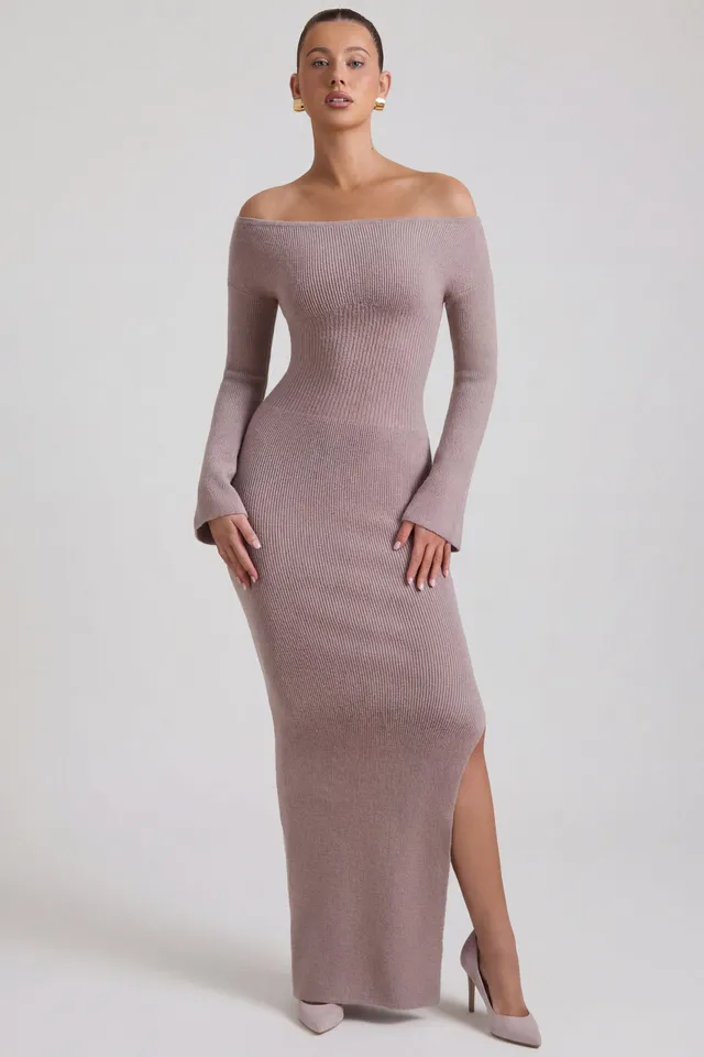 Oh Polly 12475 Terneigh robe maxi maille taupe