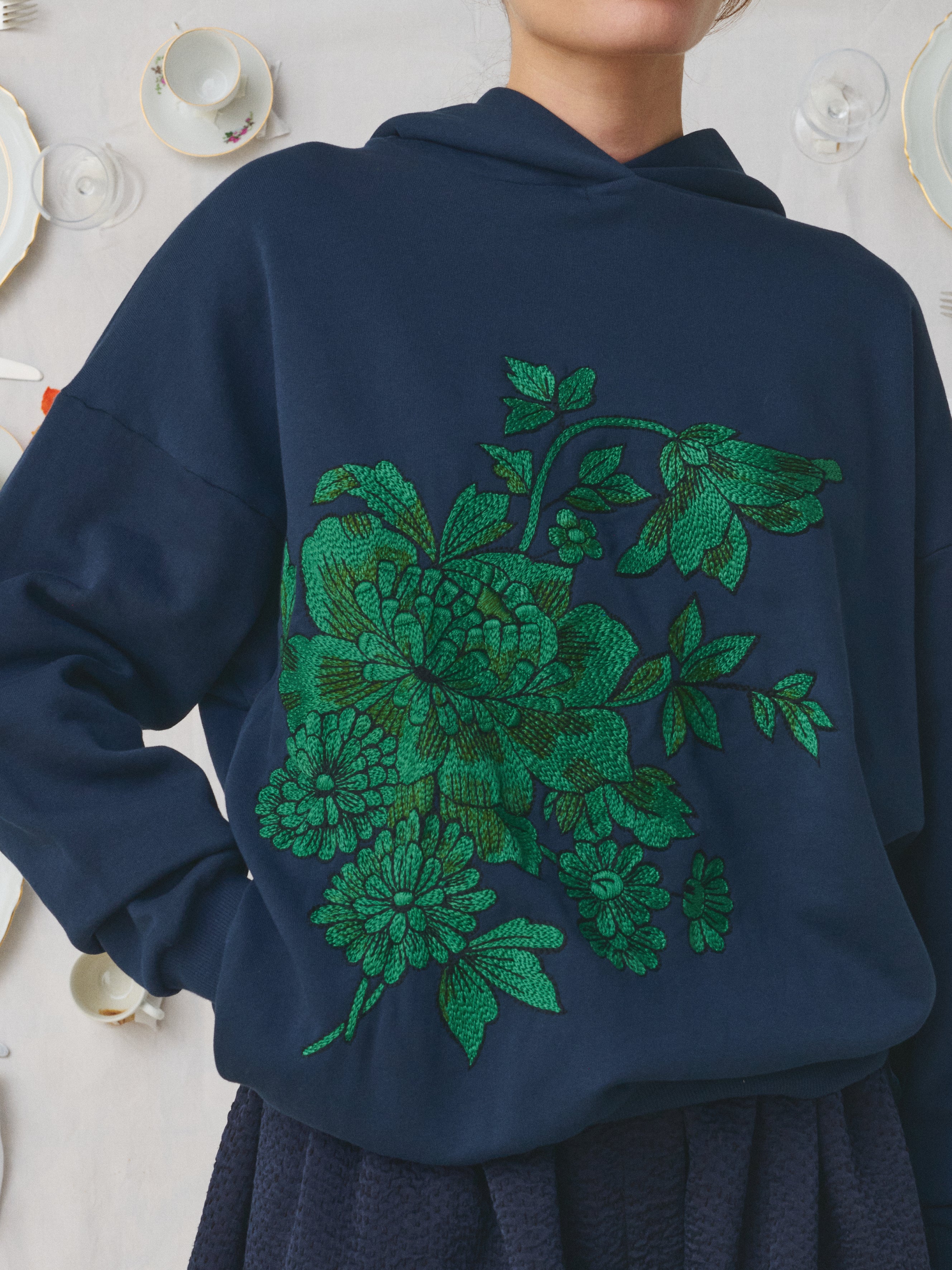 Mii à table Sweat Zao sweat La Vaisselle broderie main