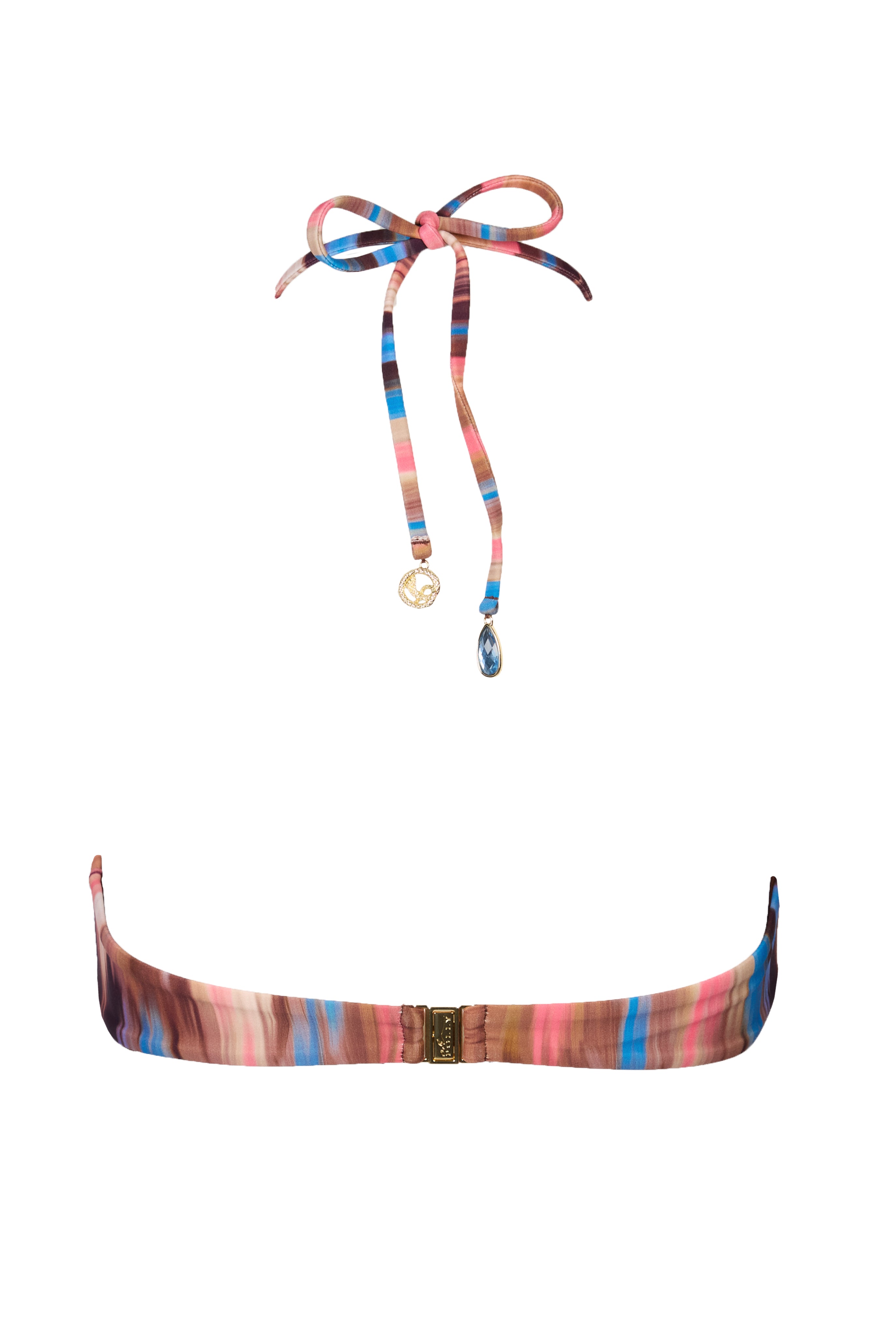 Oh Polly Swim Corry haut bikini bandeau rayé abstrait