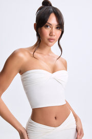 Oh Polly Edie haut bandeau twist blanc modal