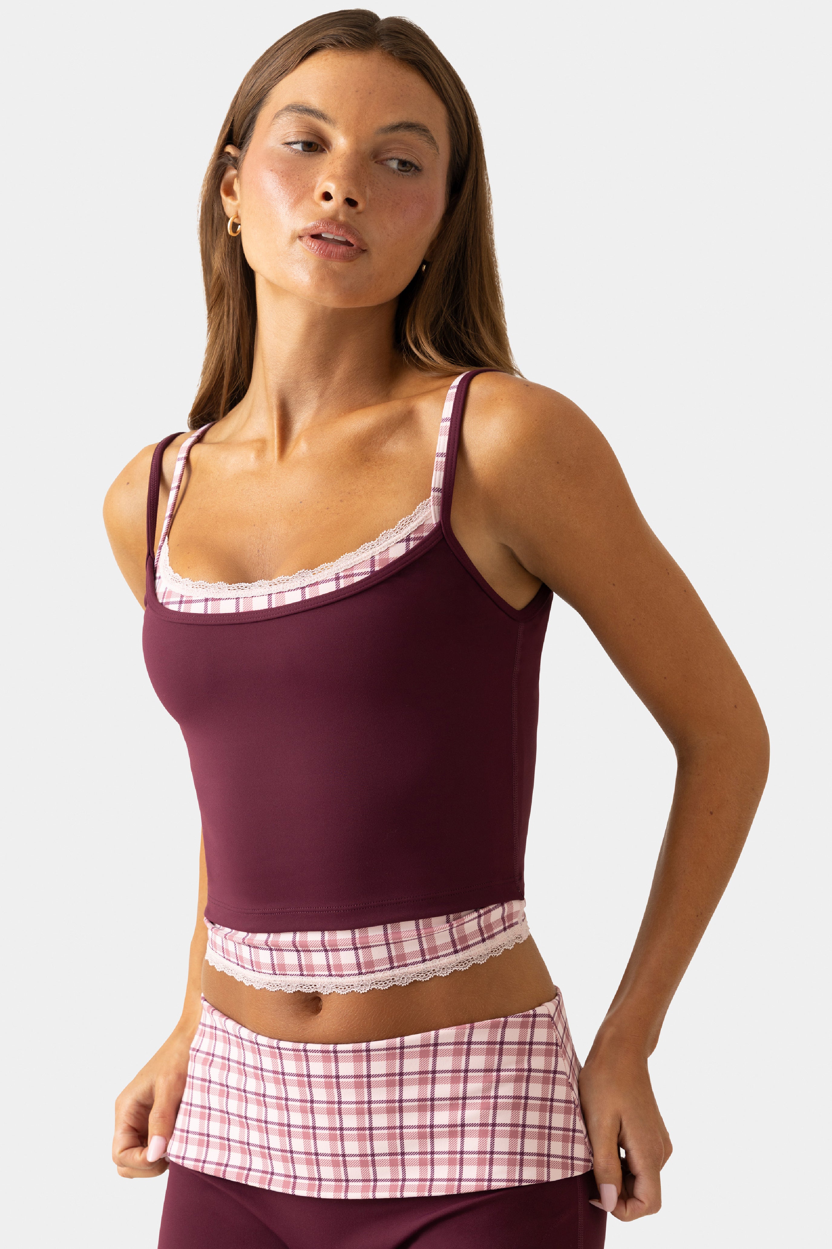 Oh Polly Bo+Tee Soft Active Tank Top débardeur Plum dentelle