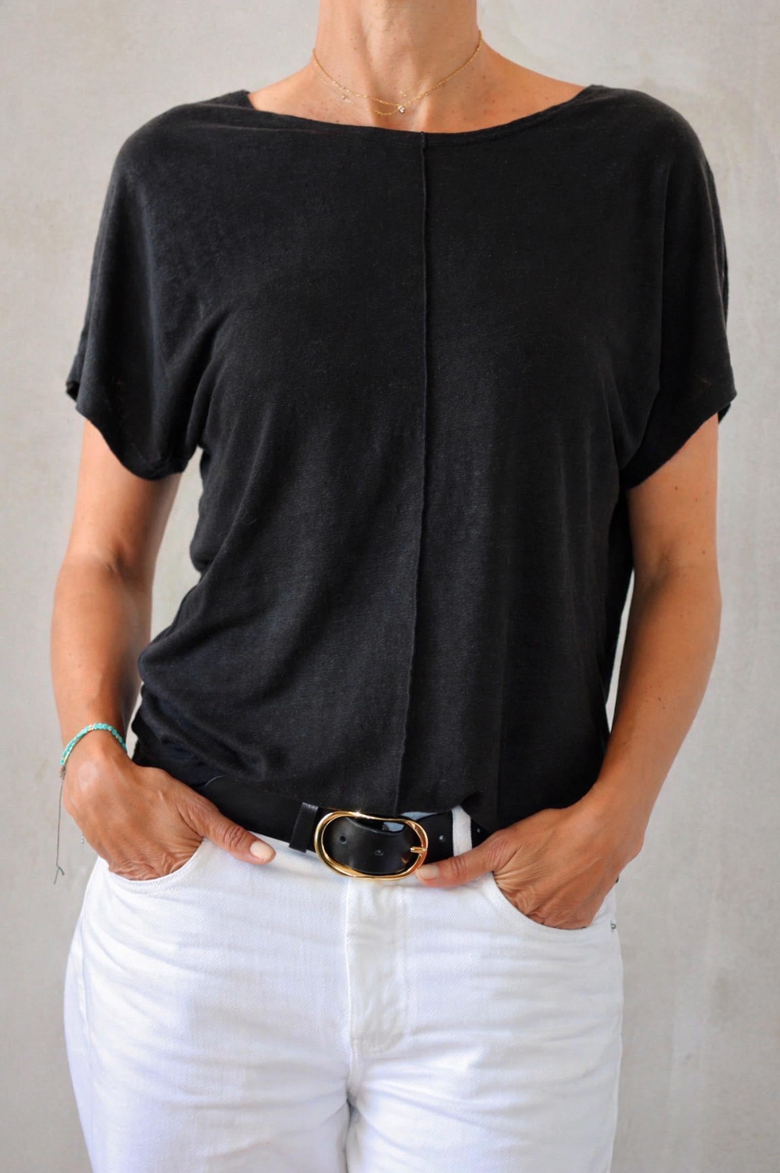 Thelma & Rose Paloma top lin chauve-souris noir
