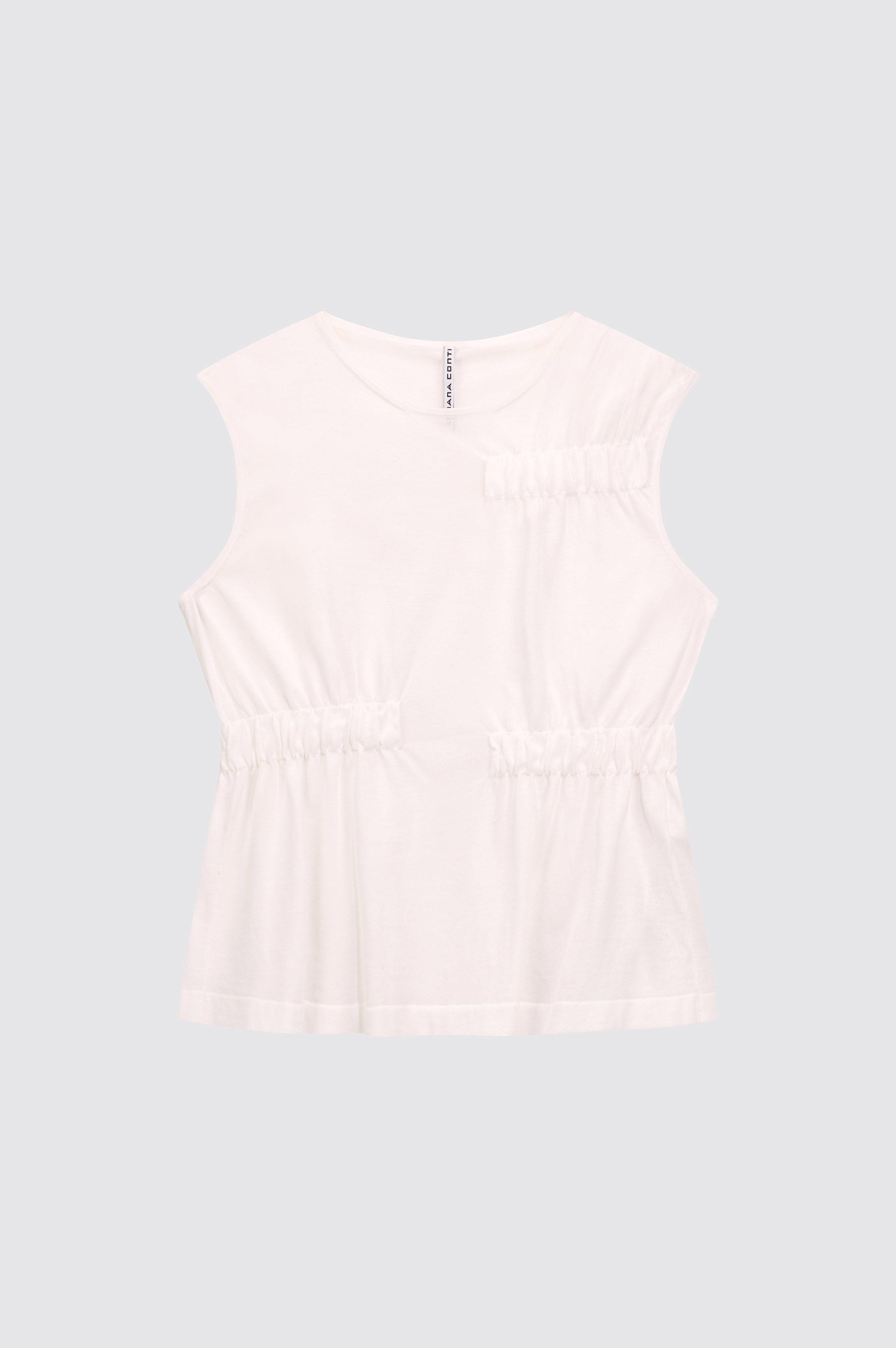 Liviana Conti Indra top coton blanc col rond