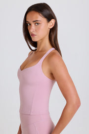 Oh Polly débardeur mauve dos croisé stretch long