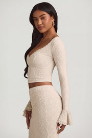 Oh Polly Tops Dagny top dentelle ivoire volants