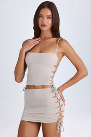 Oh Polly Emerson Top Taupe Découpé S