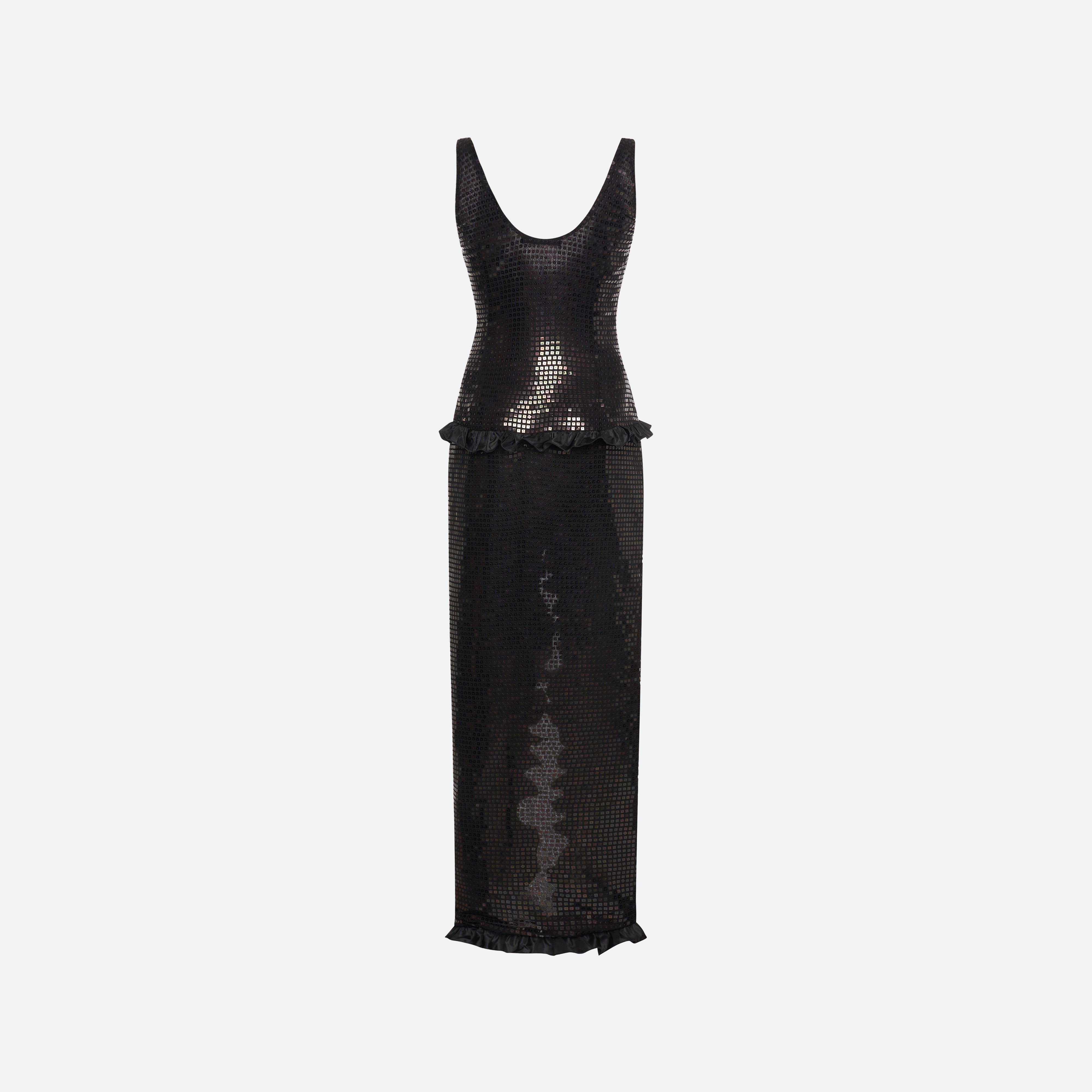 Alessandra Rich Dresses robe de soirée soie noire sequins