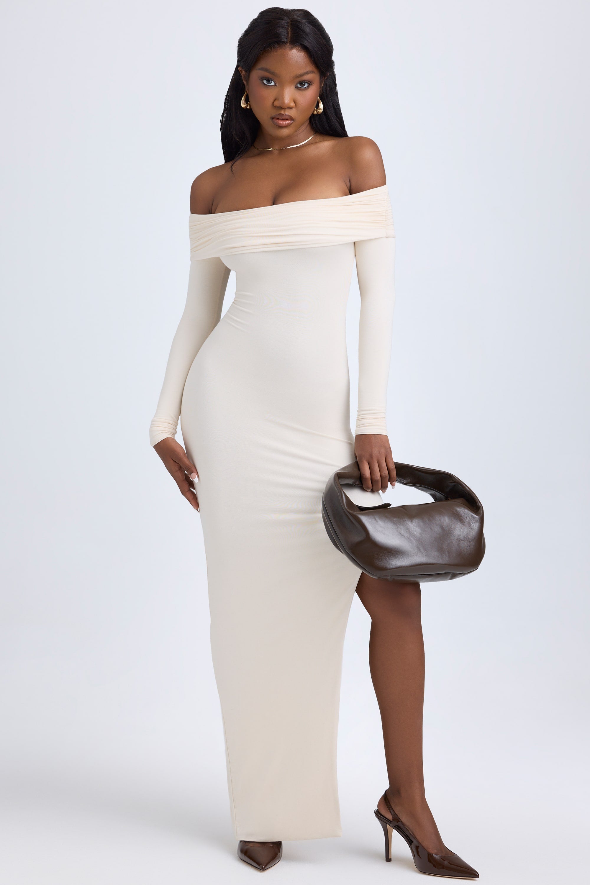 Oh Polly Dresses Honora 12458 robe longue ivoire dos ouvert