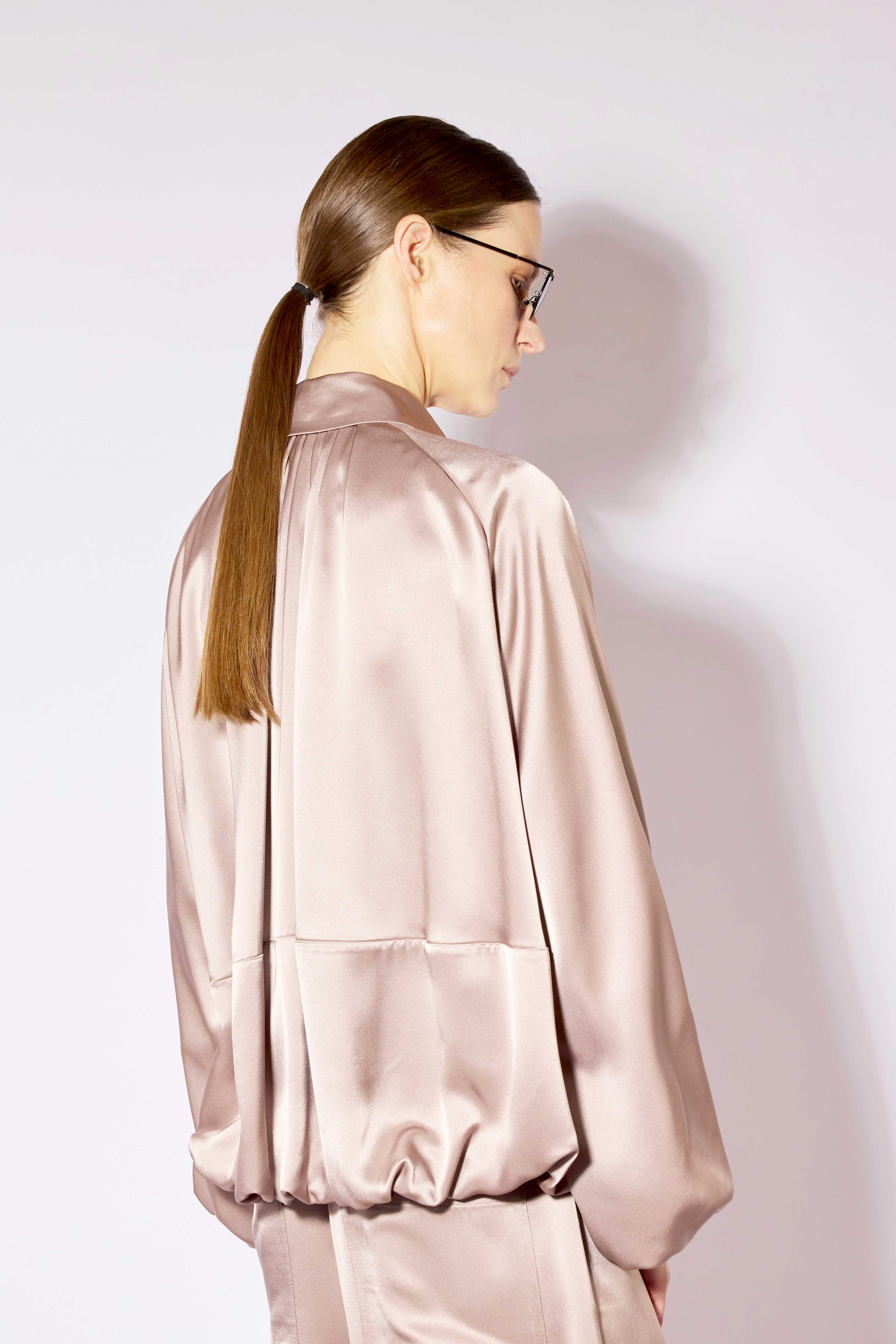 Liviana Conti Benjamin blouson bomber satin cappuccino 42