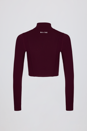 Bo+Tee Soft Active Veste Zippée Crop Bordeaux Élastane