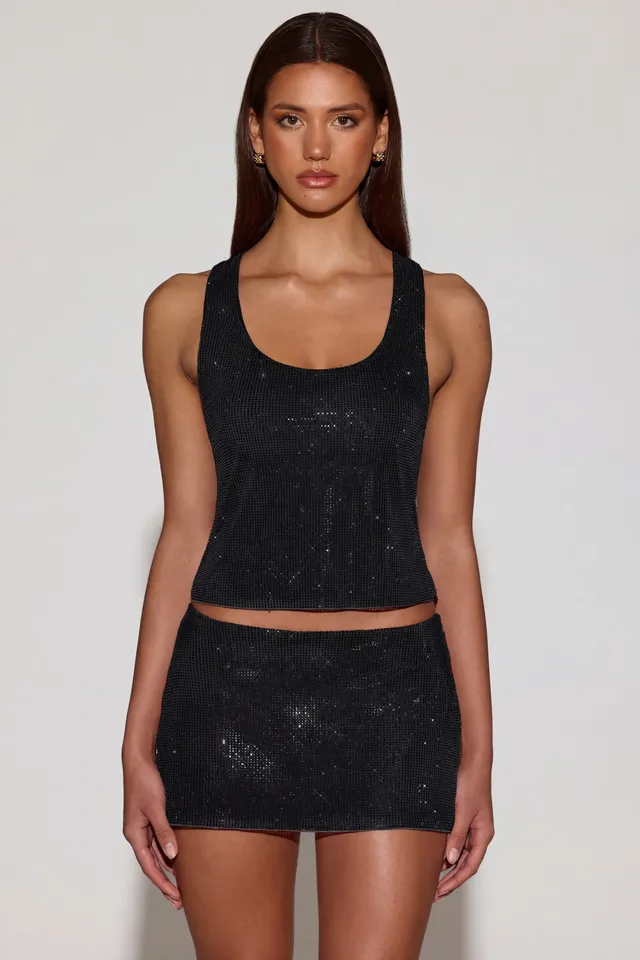 Oh Polly Aine 14968 top noir strass taille 34-46